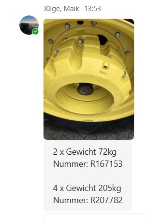 John Deere Hinterradgewichte Komplettsatz gebraucht – Sonstiges Traktorzubehör – Produktbild 3